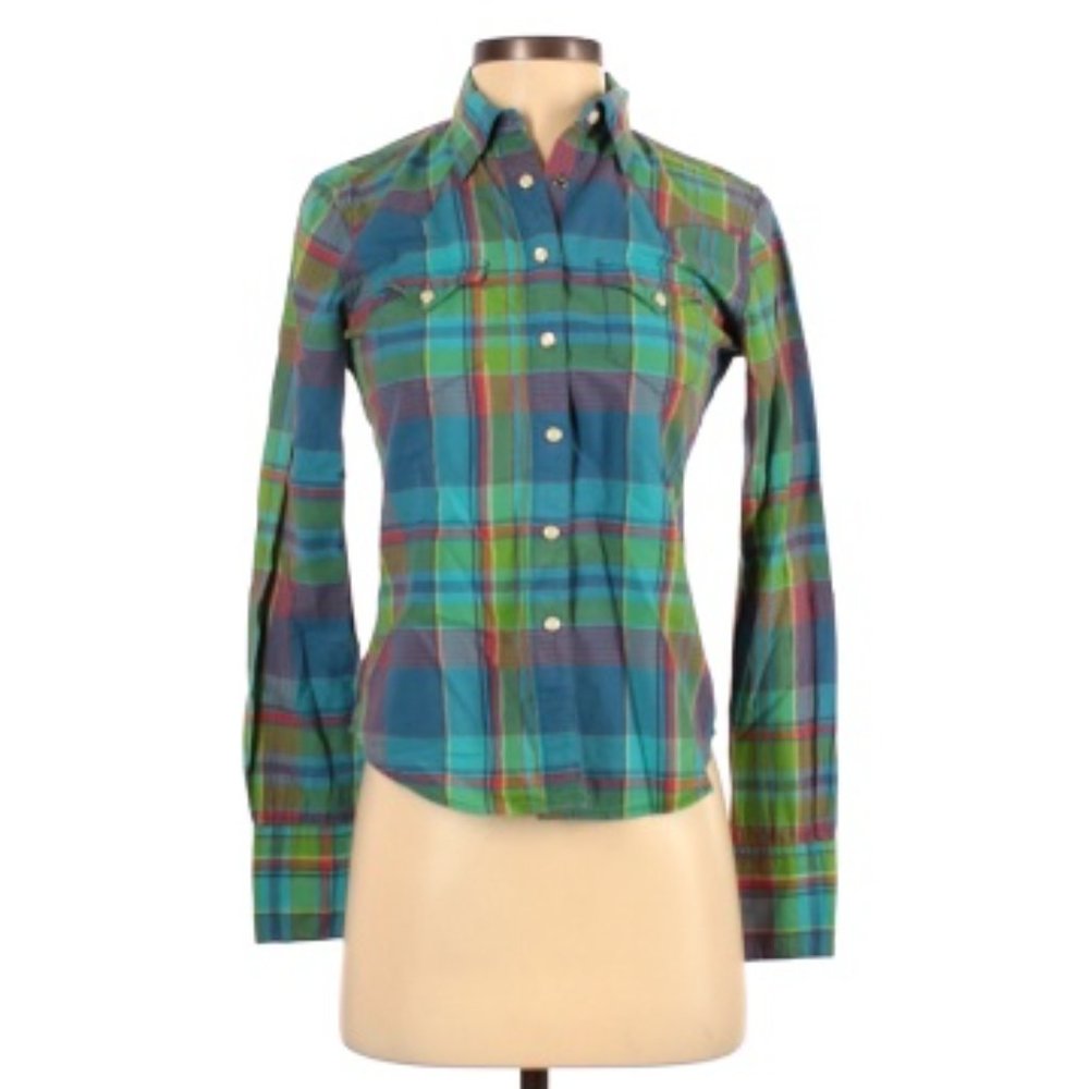 Denim & Supply Ralph Lauren Multicolored Plaid 100% Cotton Long Sleeved Shirt